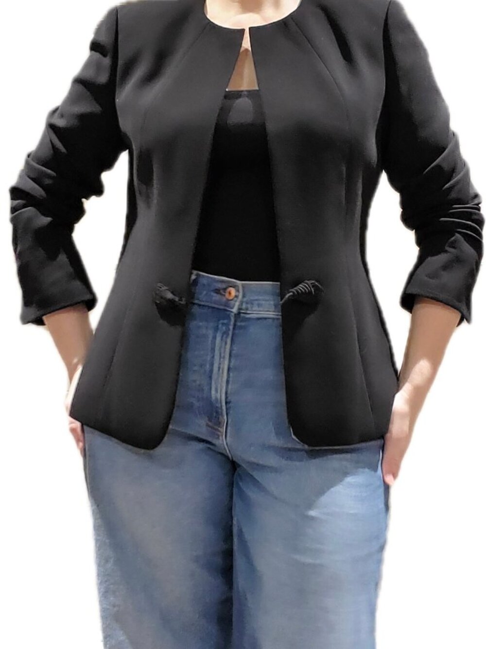 Calvin Klein Black Collarless Blazer – Size 10